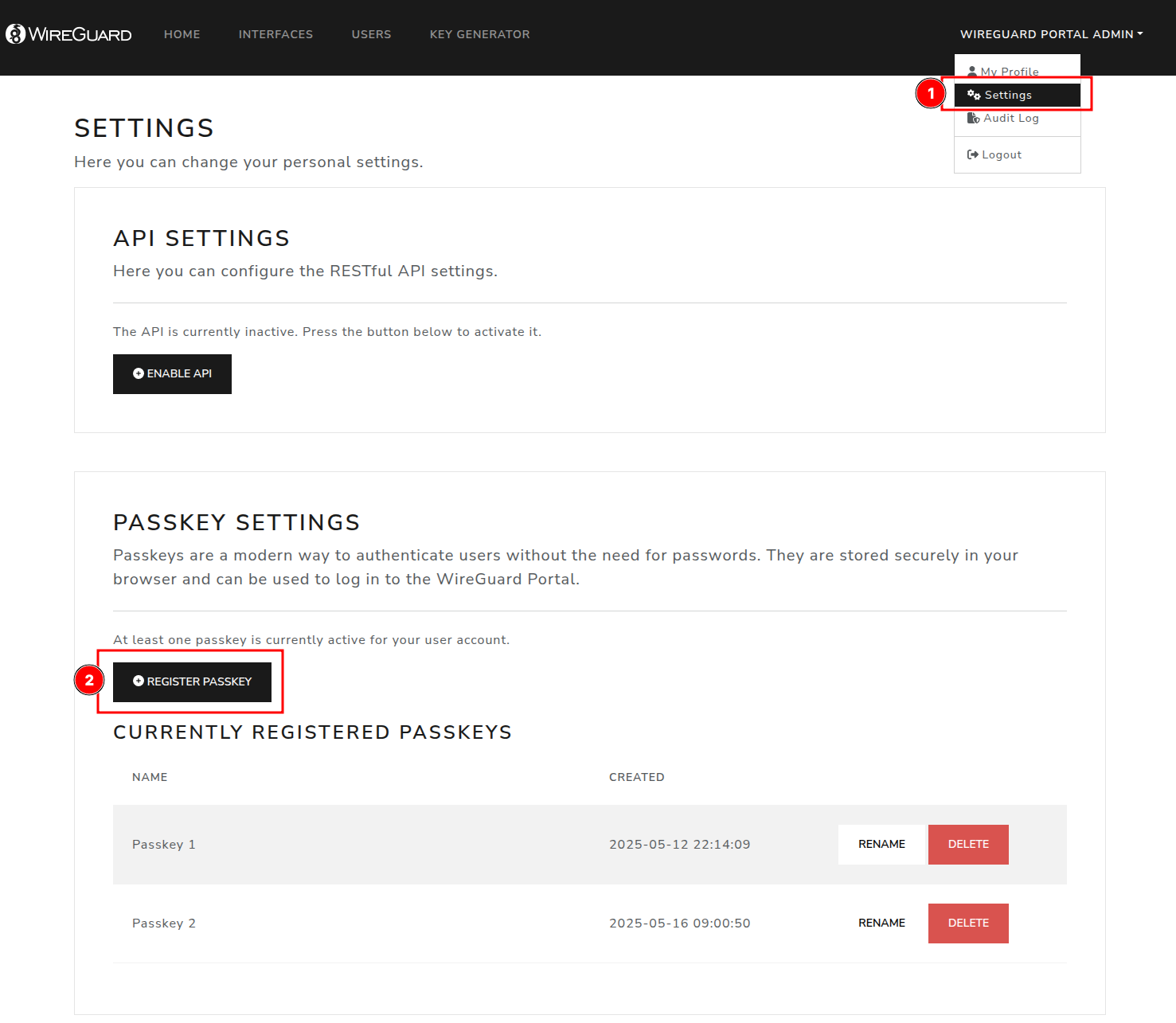 Passkey UI