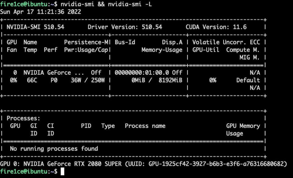 Ubuntu VM GPU Nvidia-smi
