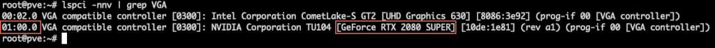 Proxmox lspci vga